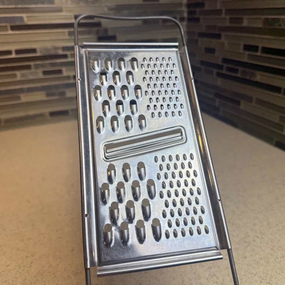 Vintage EKCO USA Stainless Steel Flat Cheese Grater Slicer Multi Surface Tool